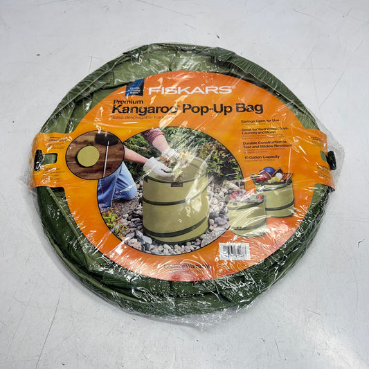 FISKARS (2 PACK) Premium Kangaroo Pop-up Bag  10 Gallon Forest Green 94046974J
