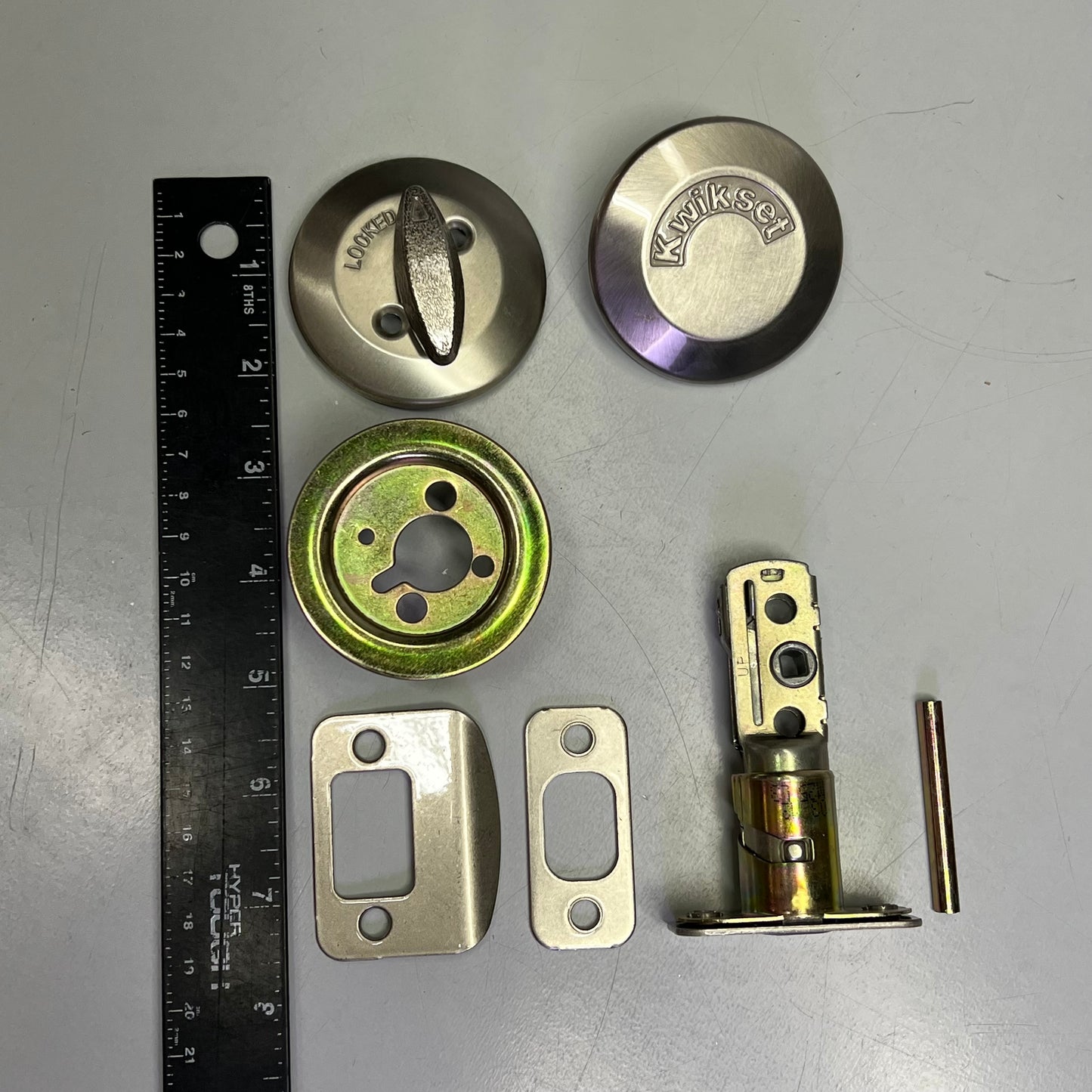 KWIKSET One Sided Deadbolt 667 15 RCAL 2 3/8" Backset Satin Nickel 96670-016