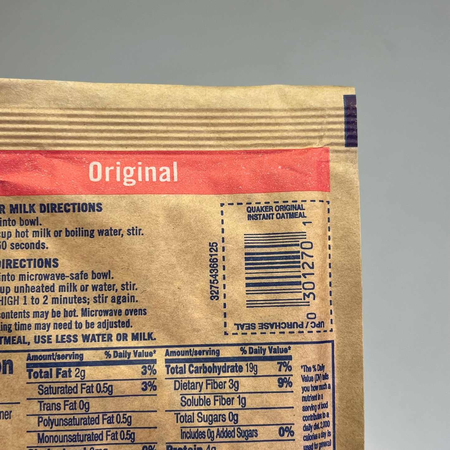 QUAKER (48 COUNT) Instant Oatmeal Original Flavor Individual Packages BB 05/26