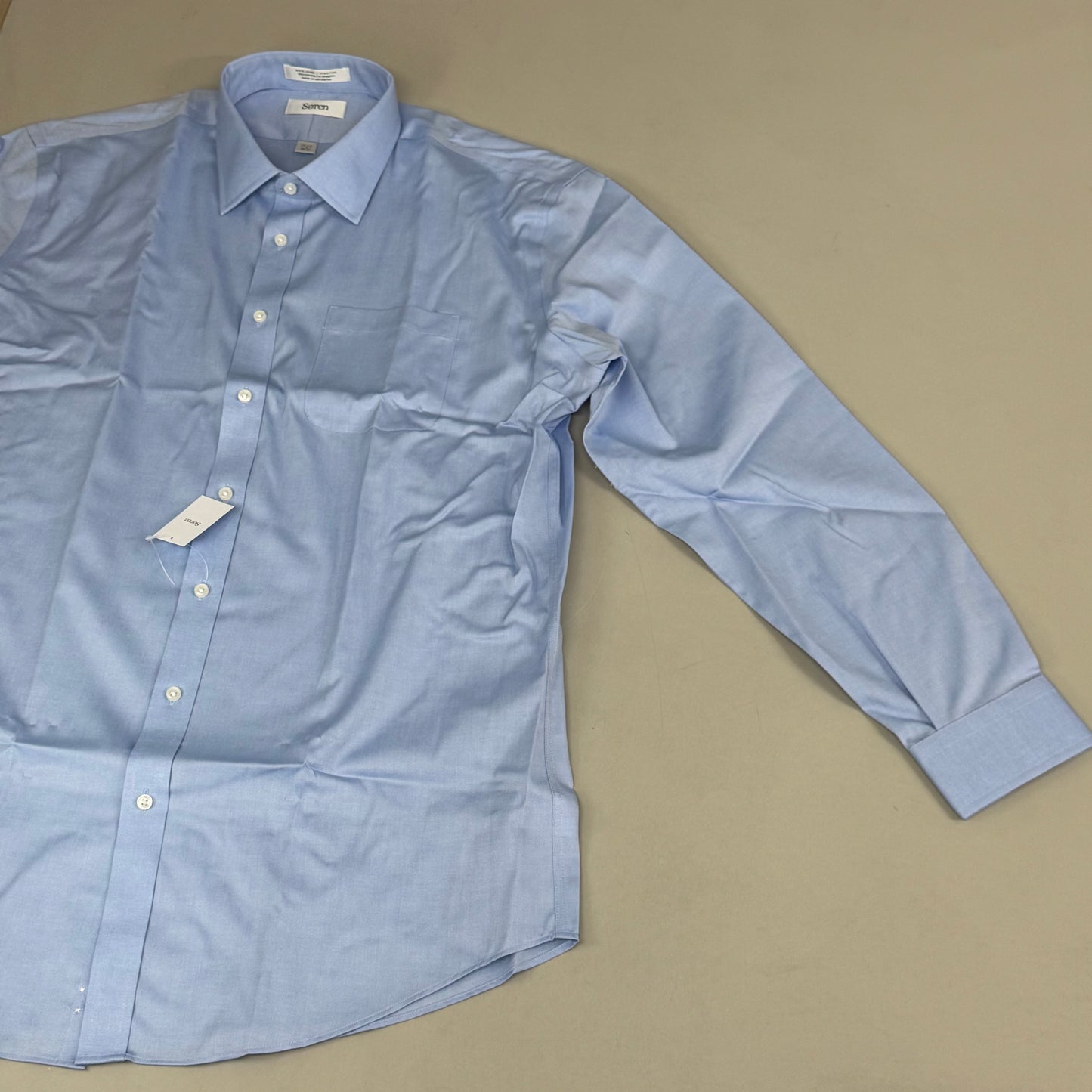 SOREN Tailored Fit Button Up Long Sleeve Shirt Men's 36-37 / 17-1/2" Light Blue X0002LTBLUE