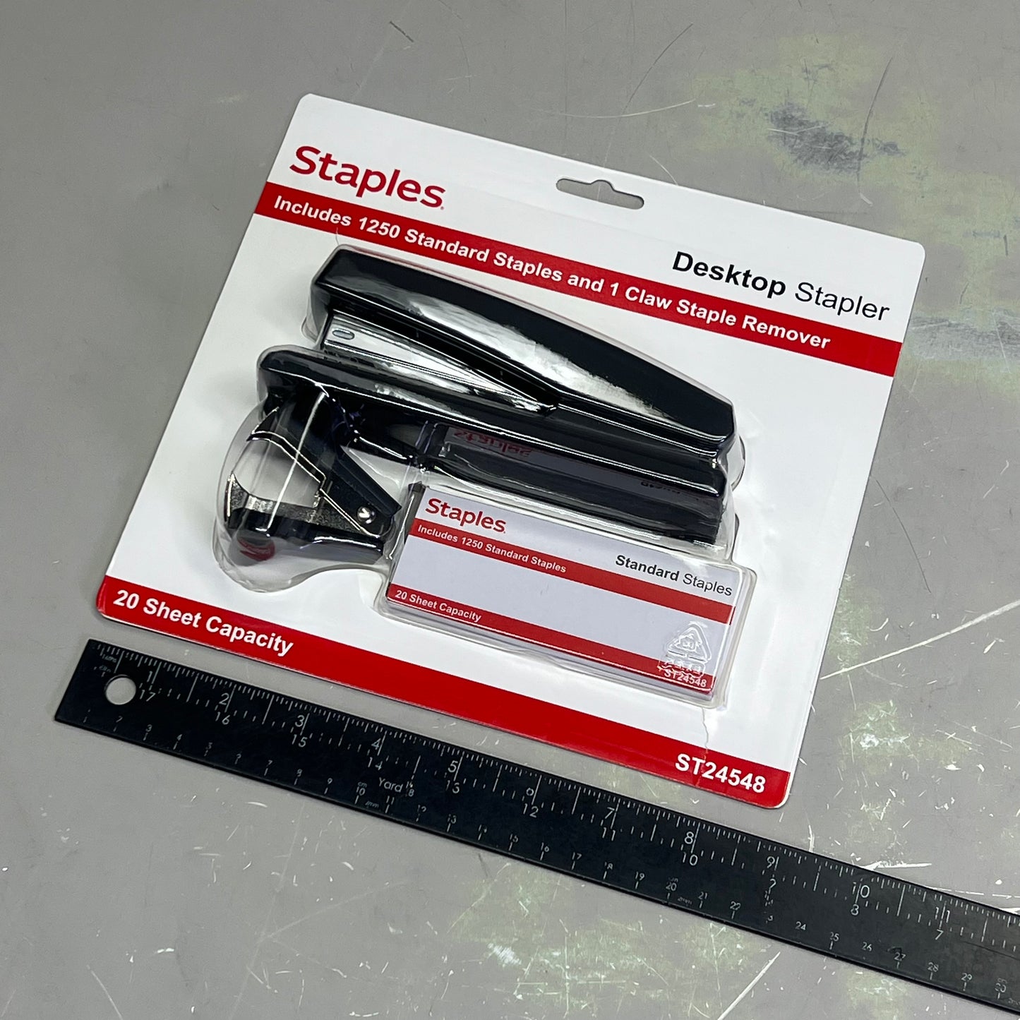 ZA@ STAPLES Combo Pack Desktop Stapler 20 Sheet Capacity Black ST24548