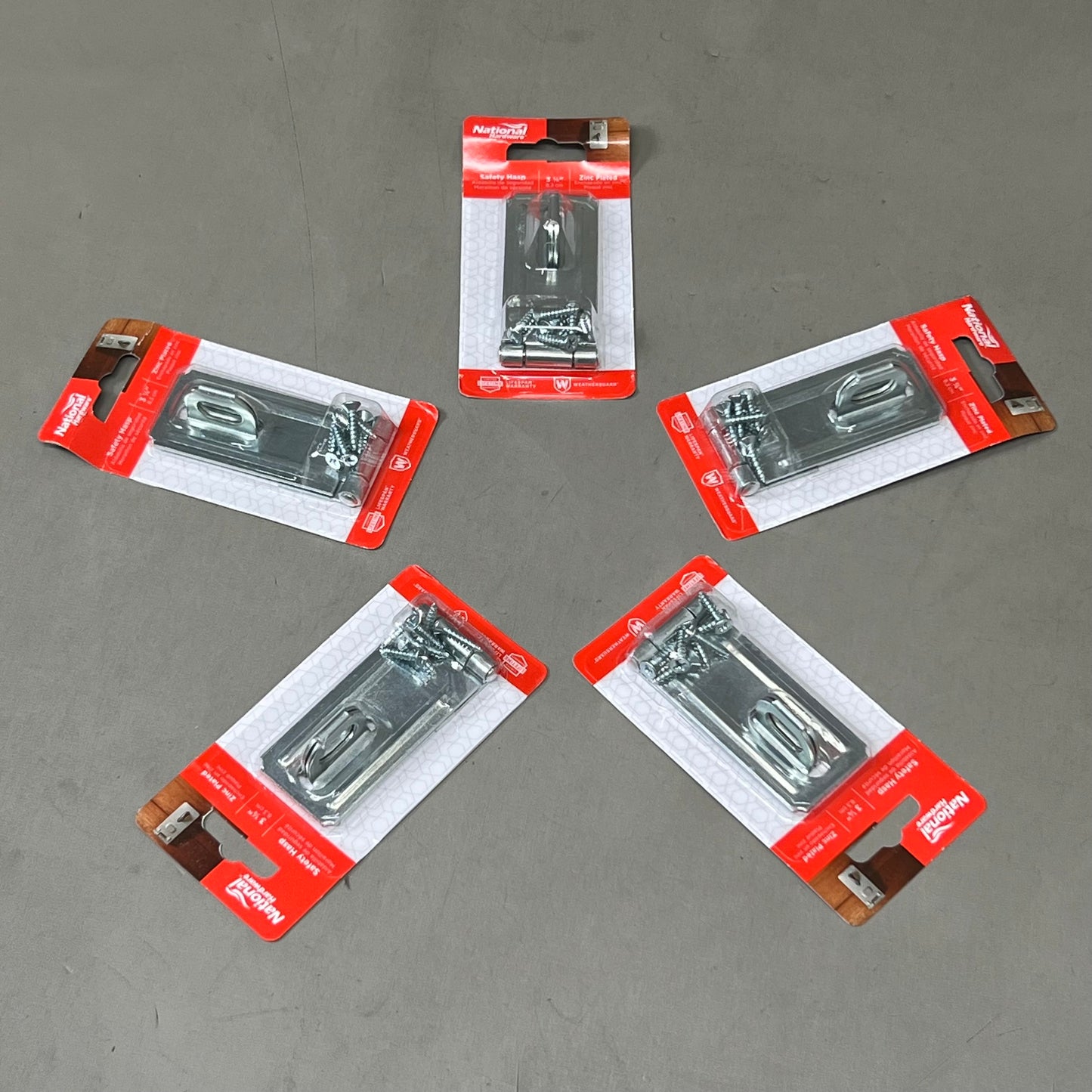 NATIONAL HARDWARE (5 Pack) Safety Hasp In Zinc Plated 3-1/4" Silver N102-277 V30