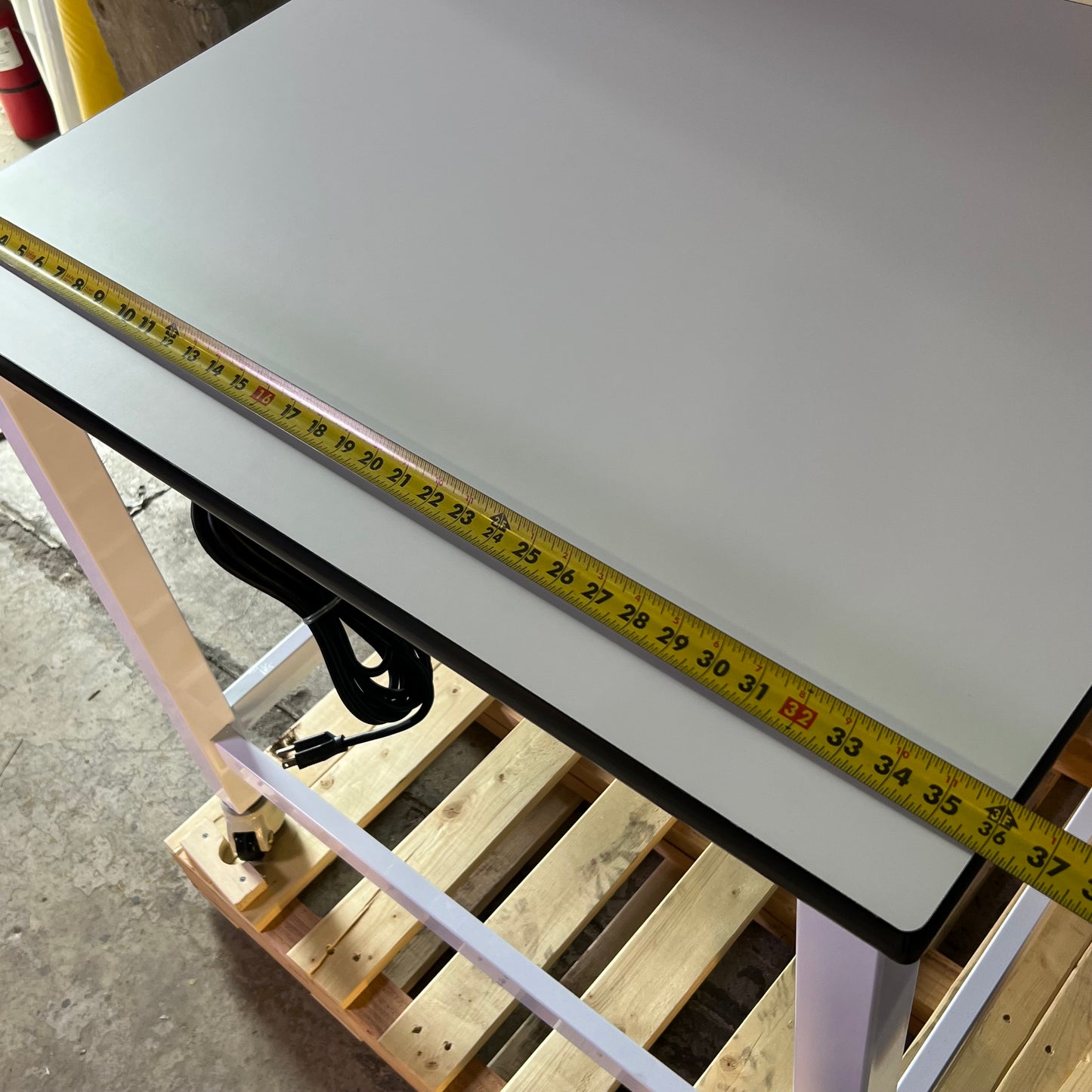 BENCH-TEK Table W/Power & Wheels Sz 36"L x 30"W x 34"H, White