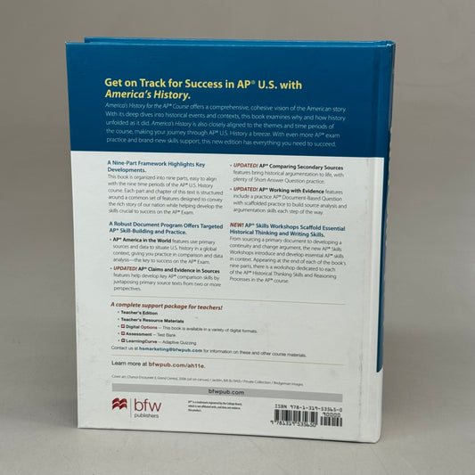 BEDFORD/ST. MARTIN'S America's History for the Ap Course 11th Edition Edwards Hinderaker Self Henretta