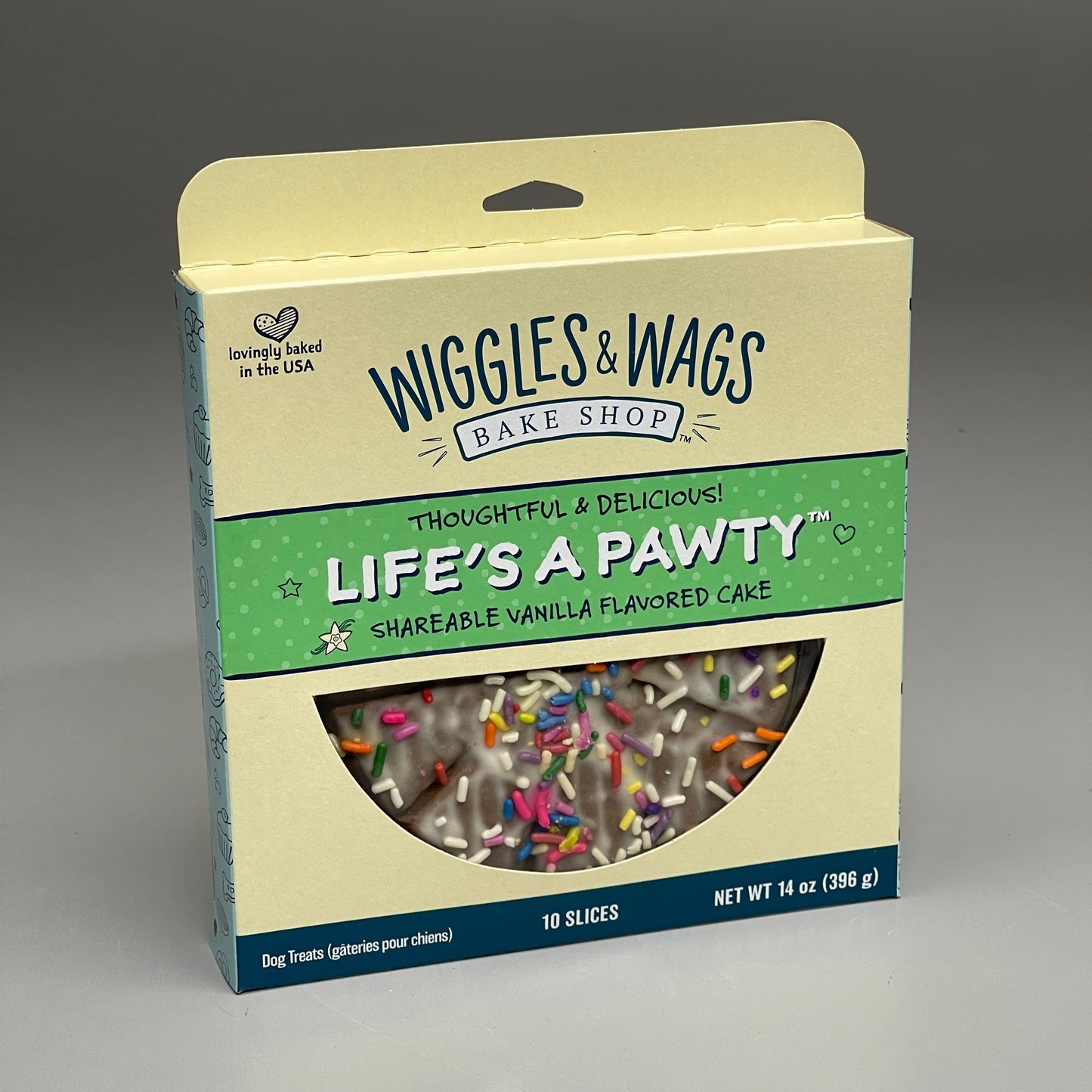 ZA@ WIGGLES & WAGS Life's a Pawty Vanilla Flavored Cake for Dogs 4 PACK BB 11/02/24 F