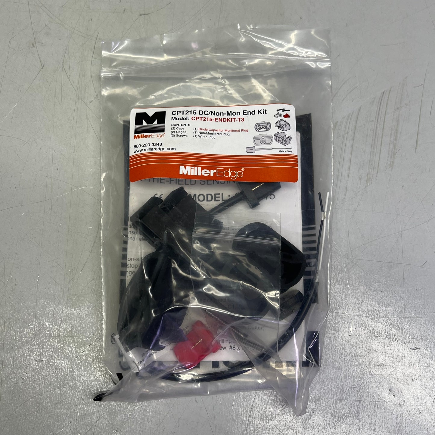 MILLER EDGE CPT Sensing DC & Non-Monitored End 9 Pc Kit Black CPT215-ENDKIT-T3
