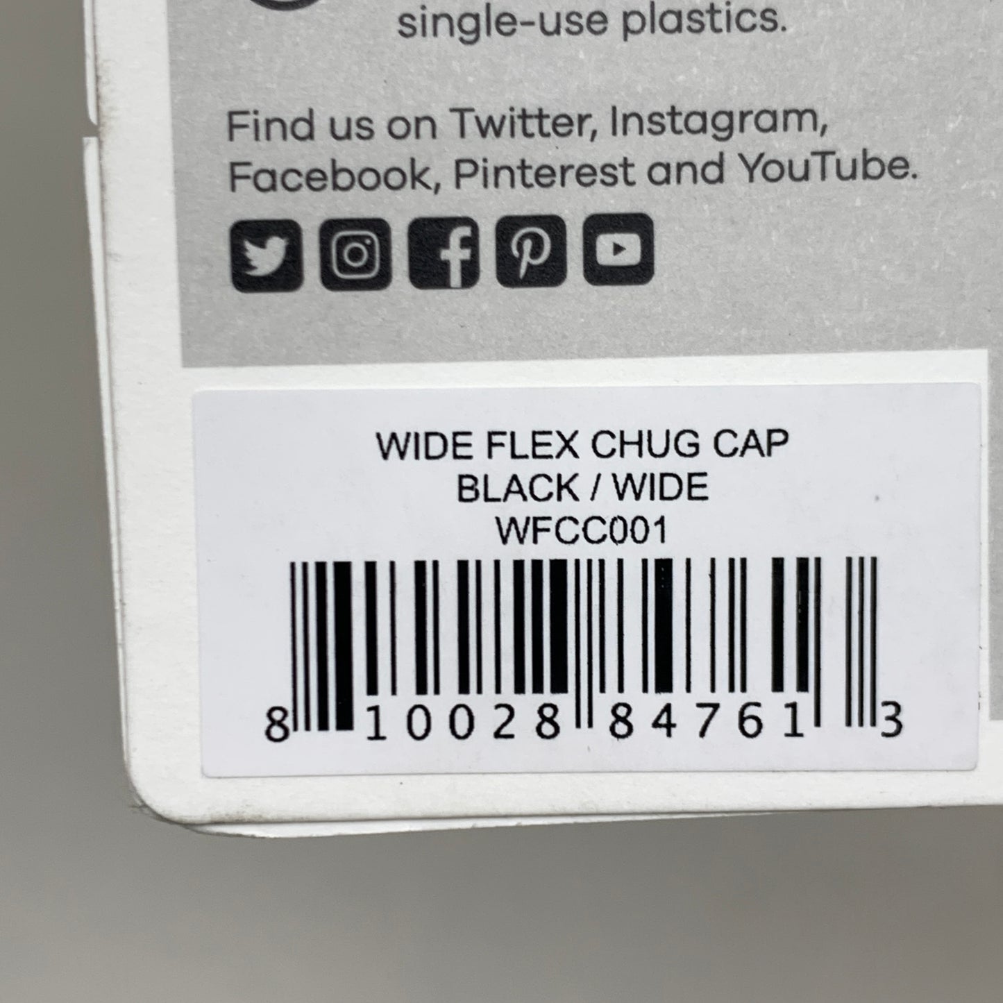 HYDROFLASK Flex Chug Cap Wide Mouth Flex Strap Black WFCC001