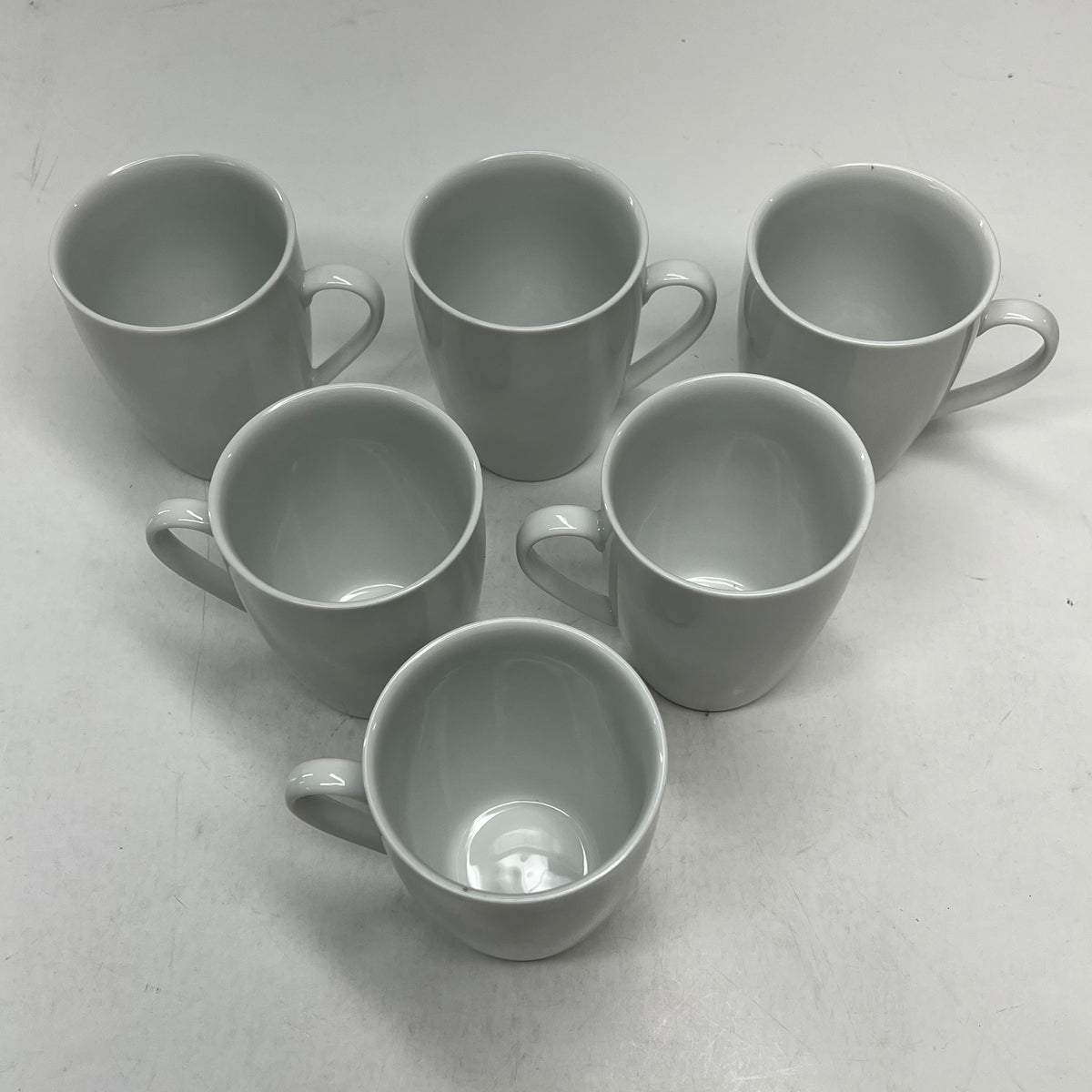 10 STRAWBERRY STREET (6 PACK) Java Barrel Mugs Porcelain Construction 10oz White