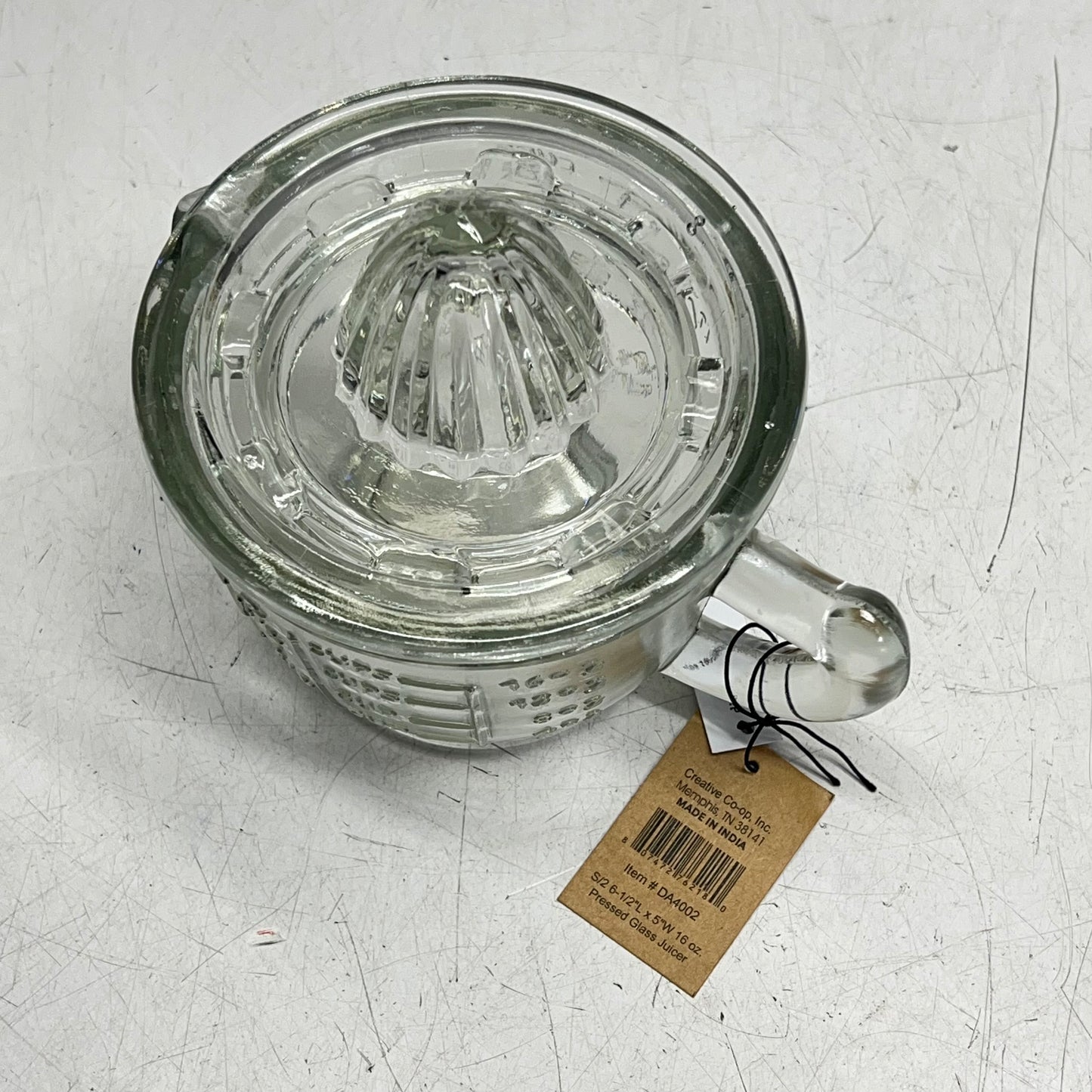 CREATIVE CO OP  Piece Clear Pressed Glass Juicer  16oz Clear DA4002