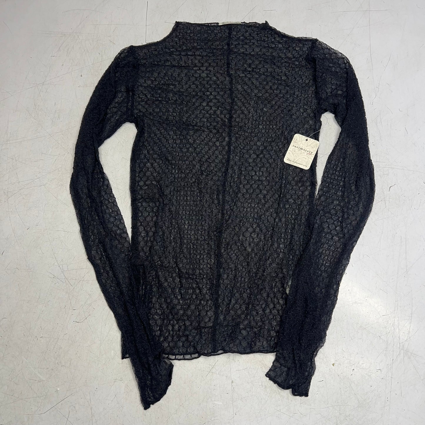 FREE PEOPLE Minding My Business Mock Neck Top Women's Sz XS Black OB2249049
