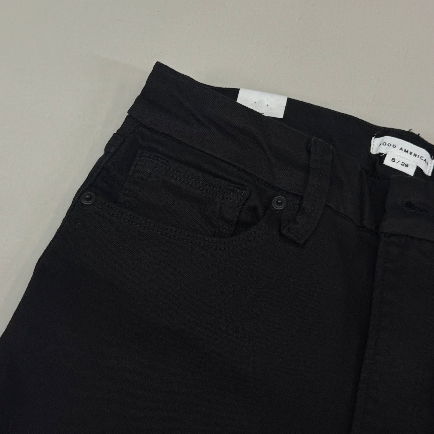 GOOD AMERICAN Good Legs Flare Jeans Women's Sz 8 Black001 GLF47SBTE