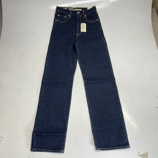 LEVIS Ribcage Straight Leg Denim Pants  Women's Sz 26x32 Small Course 79078-0014