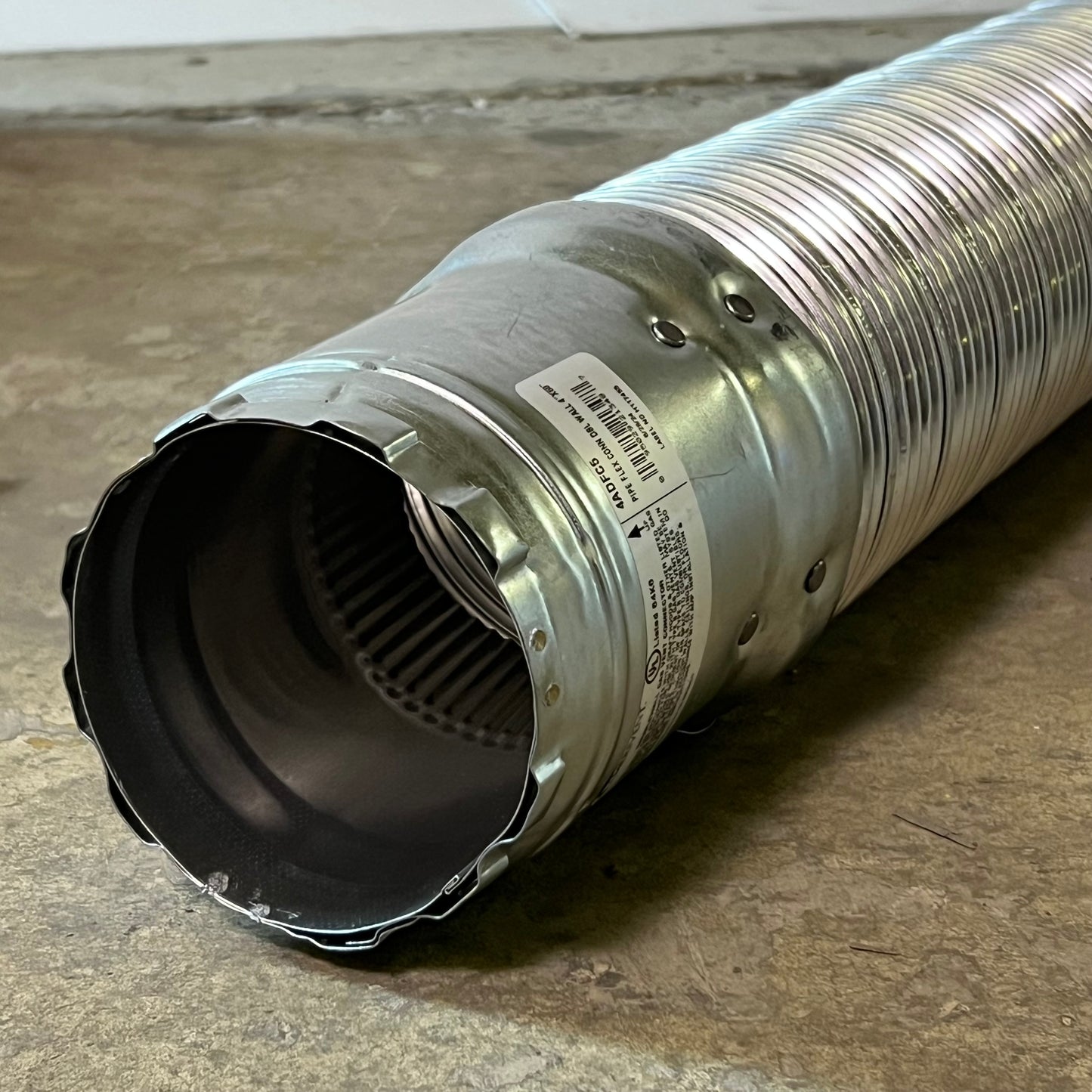 AMERIVENT (6 Pcs) Double Wall Flexible Vent Pipe Sz 4” x 60”, Silver 4ADFC5