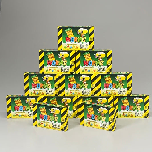 ZA@ TOXIC WASTE (12 BOXES) Sour & Chewy Candy 5 Assorted Flavors 3.0 oz BB 09/2024 C