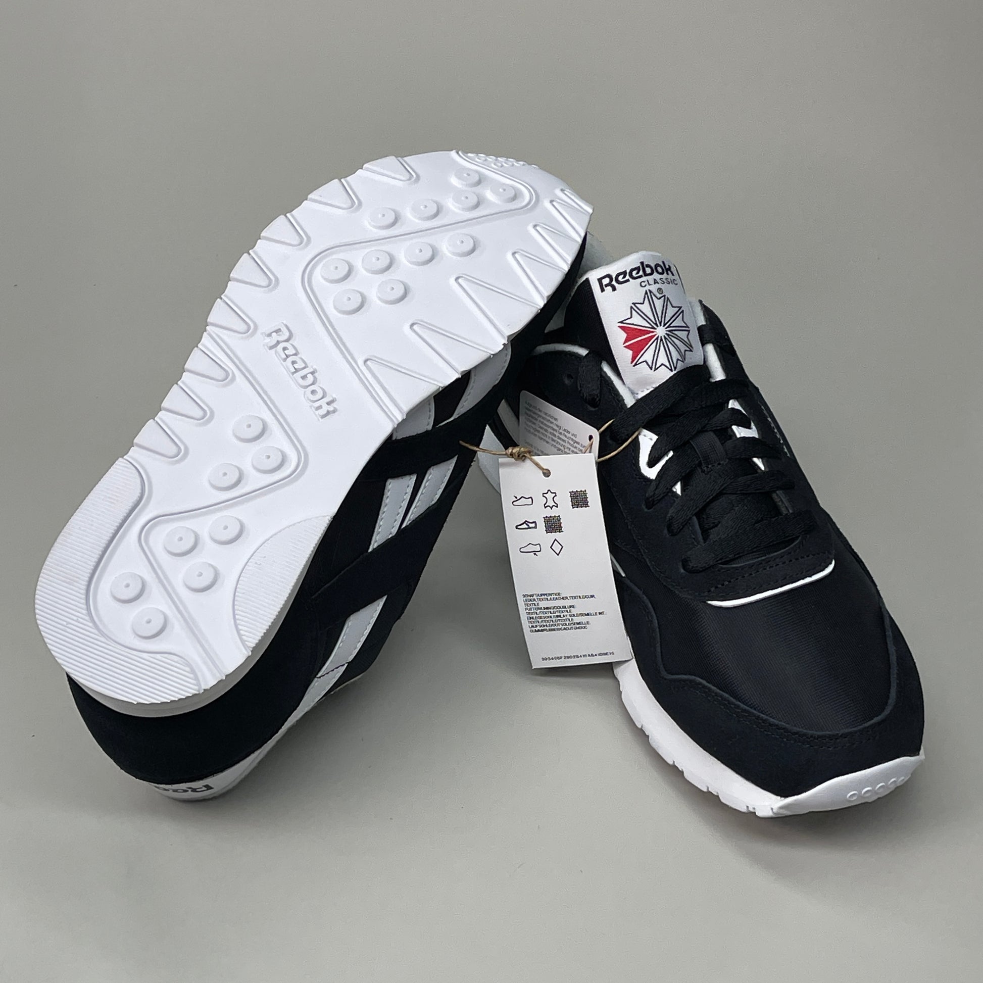 REEBOK Classic Nylon Shoes - BLACK/WHITE