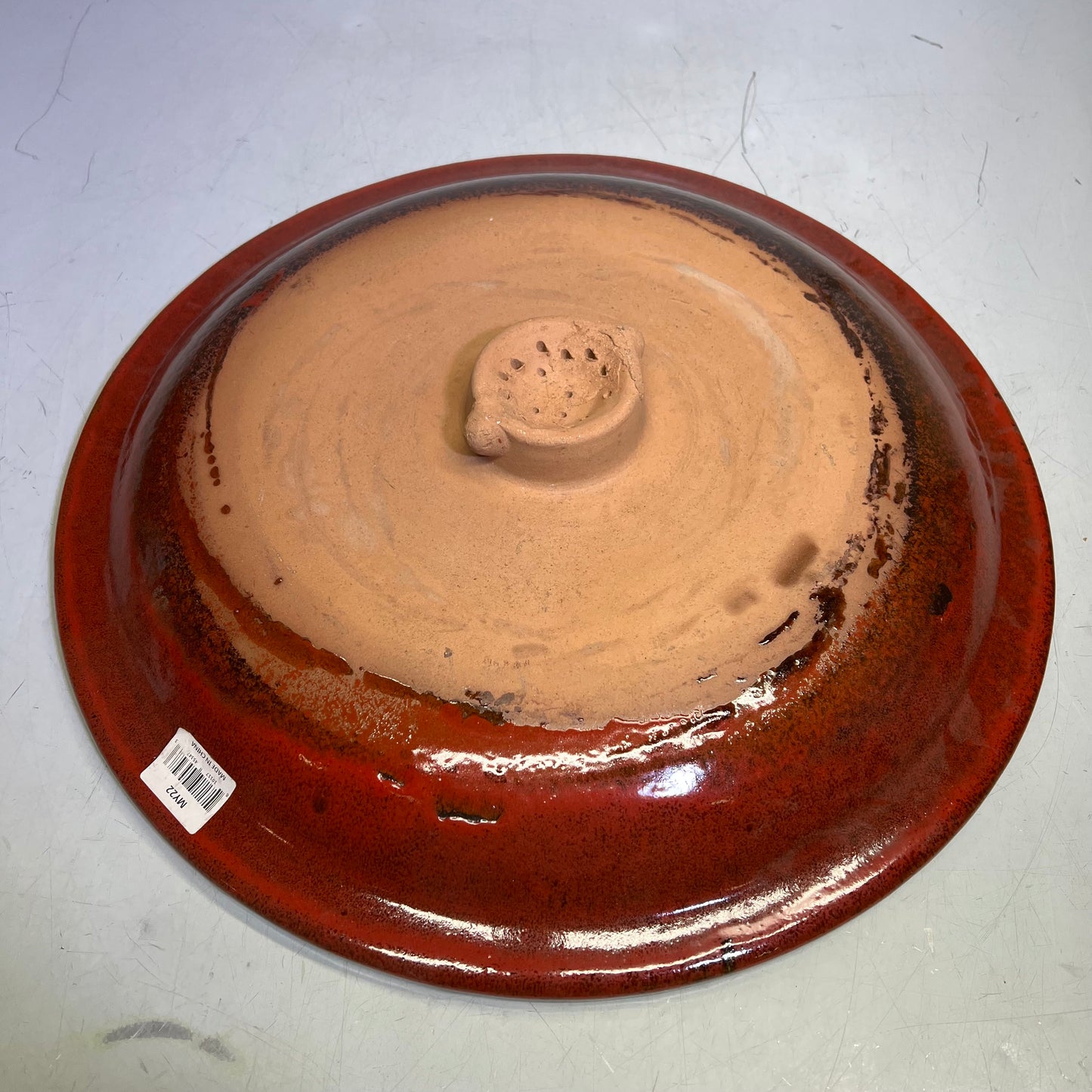 ZA@ Glazed Pottery 2 Piece Swirl Stand Bird Bath 22" L x 20" Dia Shiny Red