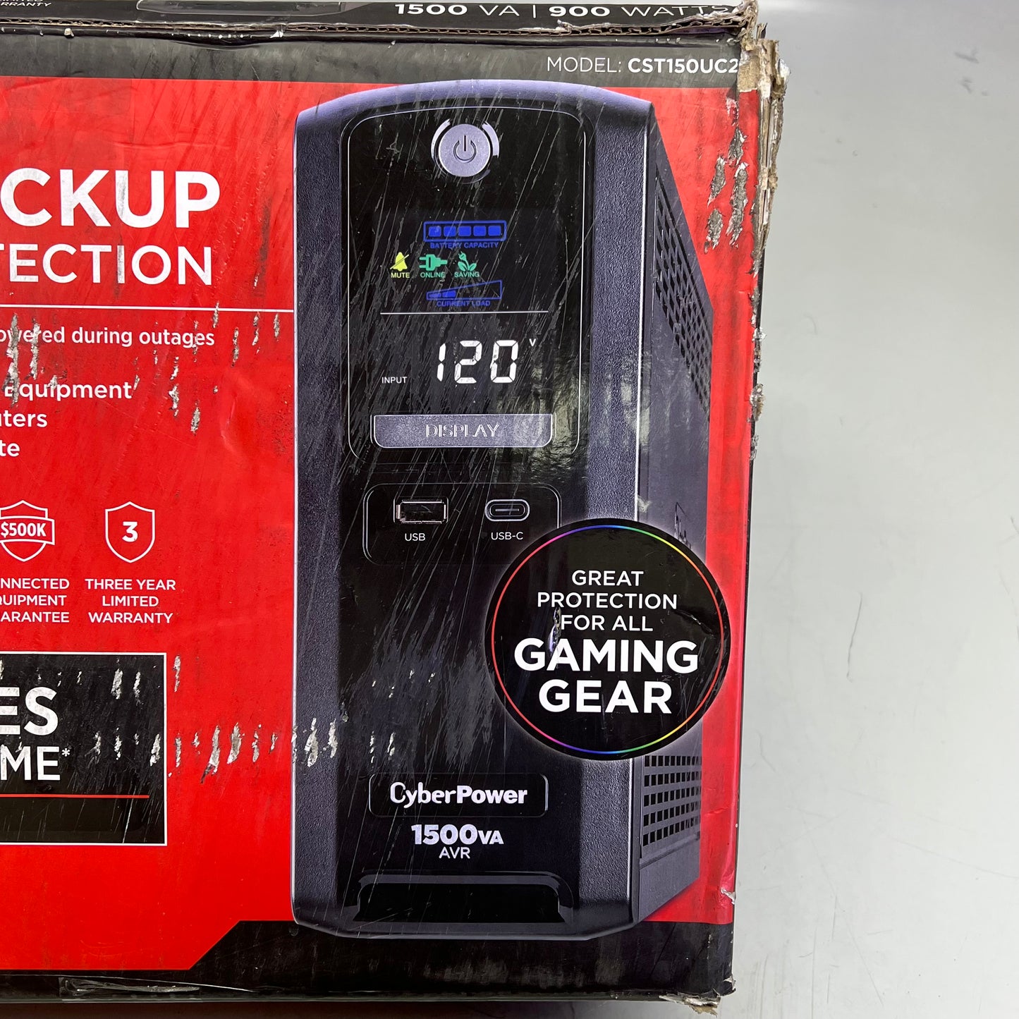 CYBERPOWER Battery Backup W/ Surge Protection 1500 VA 900 W 1705111 (Return)