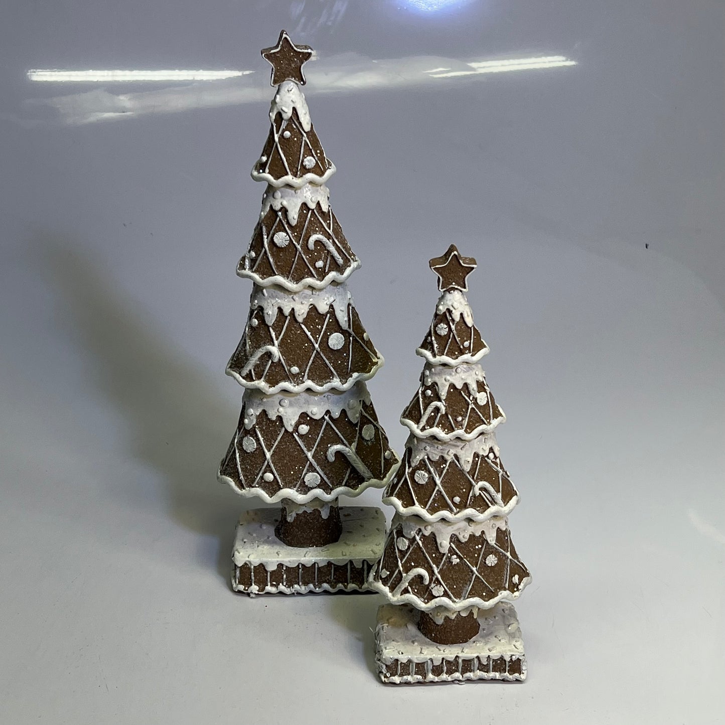 GERSON (SET OF 4) Clay Gingerbread Holiday Christmas Trees 15.76"  2694770