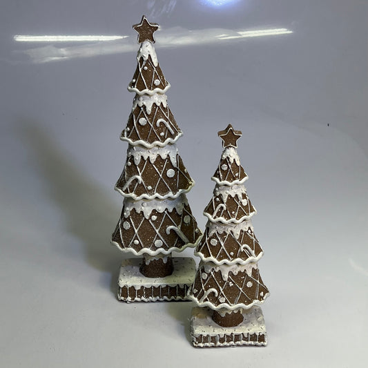 GERSON (SET OF 4) Clay Gingerbread Holiday Christmas Trees 15.76"  2694770