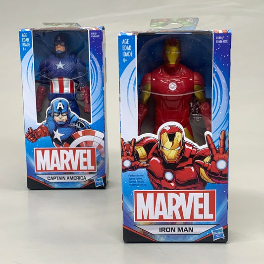 ZA@ HASBRO (2 PACK) Marvel Iron Man and Captain America Figurines 6 Inch C