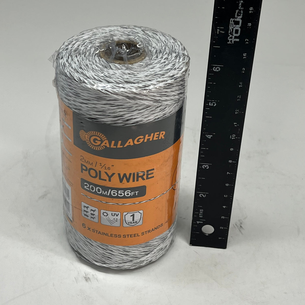 GALLAGHER (2 PACK) Polywire For Animal & Virtual Fencing 2MM / 1/16" White