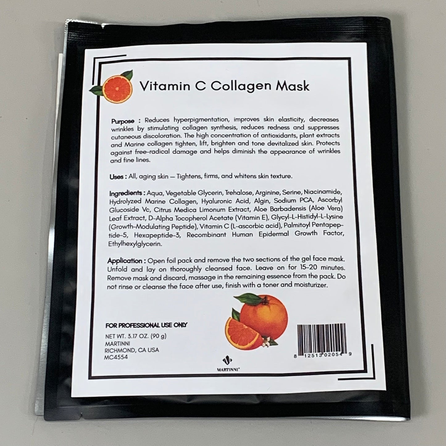 ZA@ MARTINNI (4 PACK) Vitamin C Collagen Mask for Hyperpigmentation BB 10/2024 E