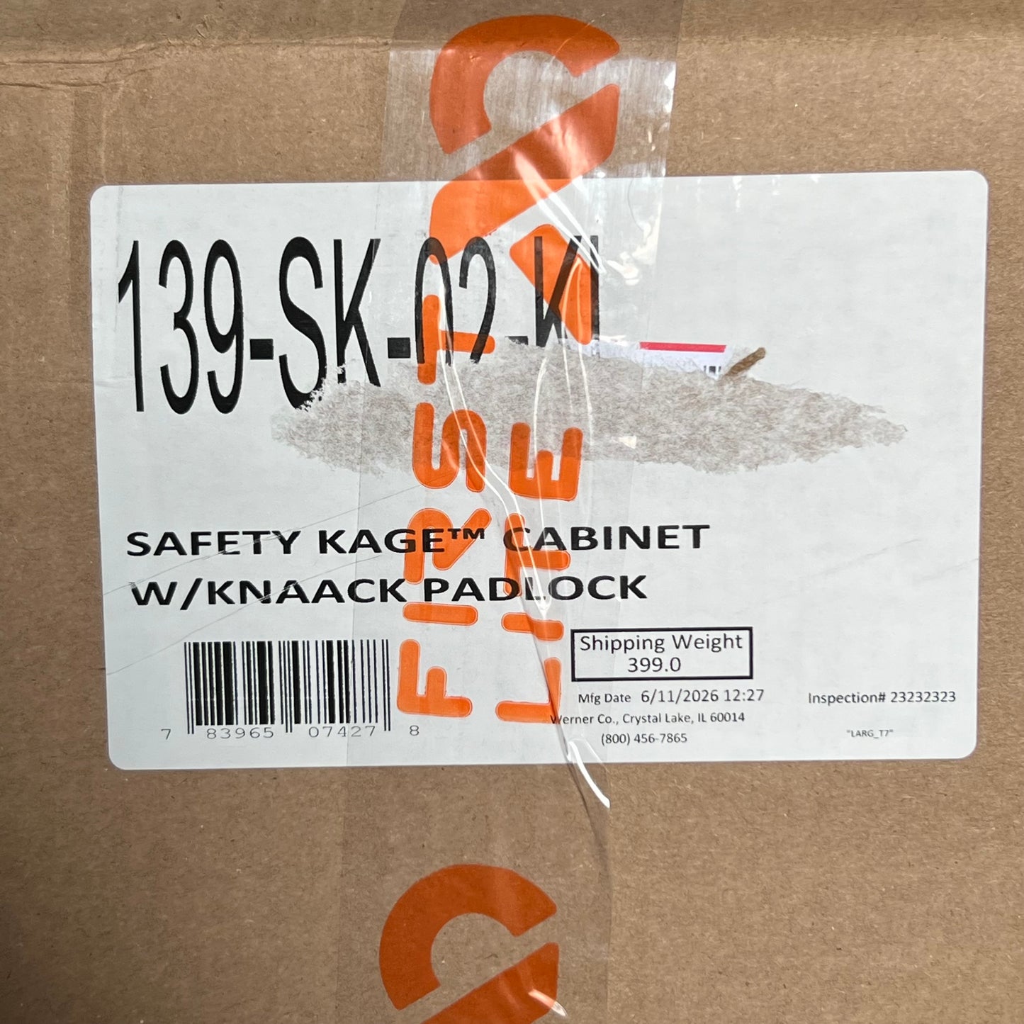 KNAACK Jobsite Cabinet Proprietary Recessed Padlock 59.4 cu ft, Green 139-SK-02 (AS-IS, Cosmetic Damaged)