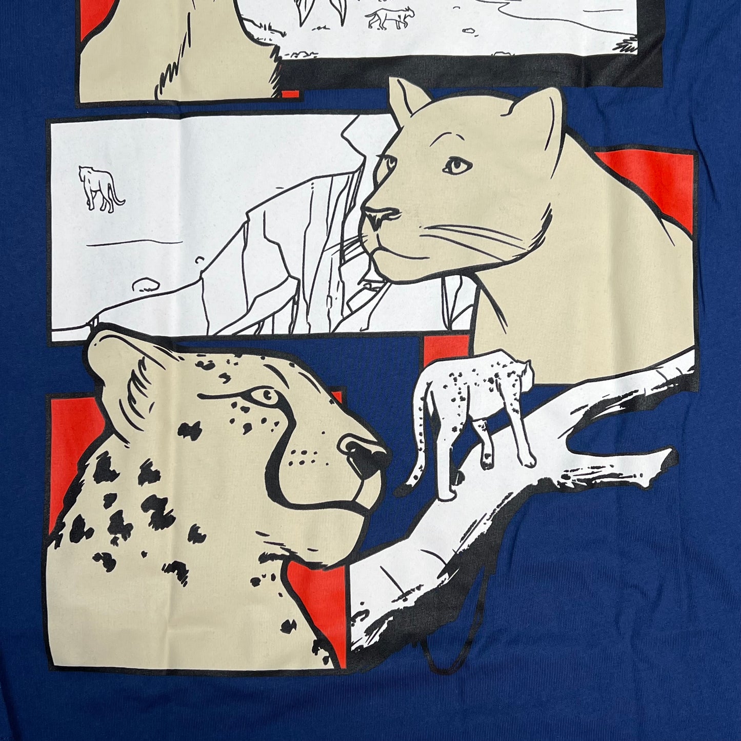 MONSTERCAT Records Long Sleeve T-Shirt Back Cat Comic Print Men's Sz S Blue