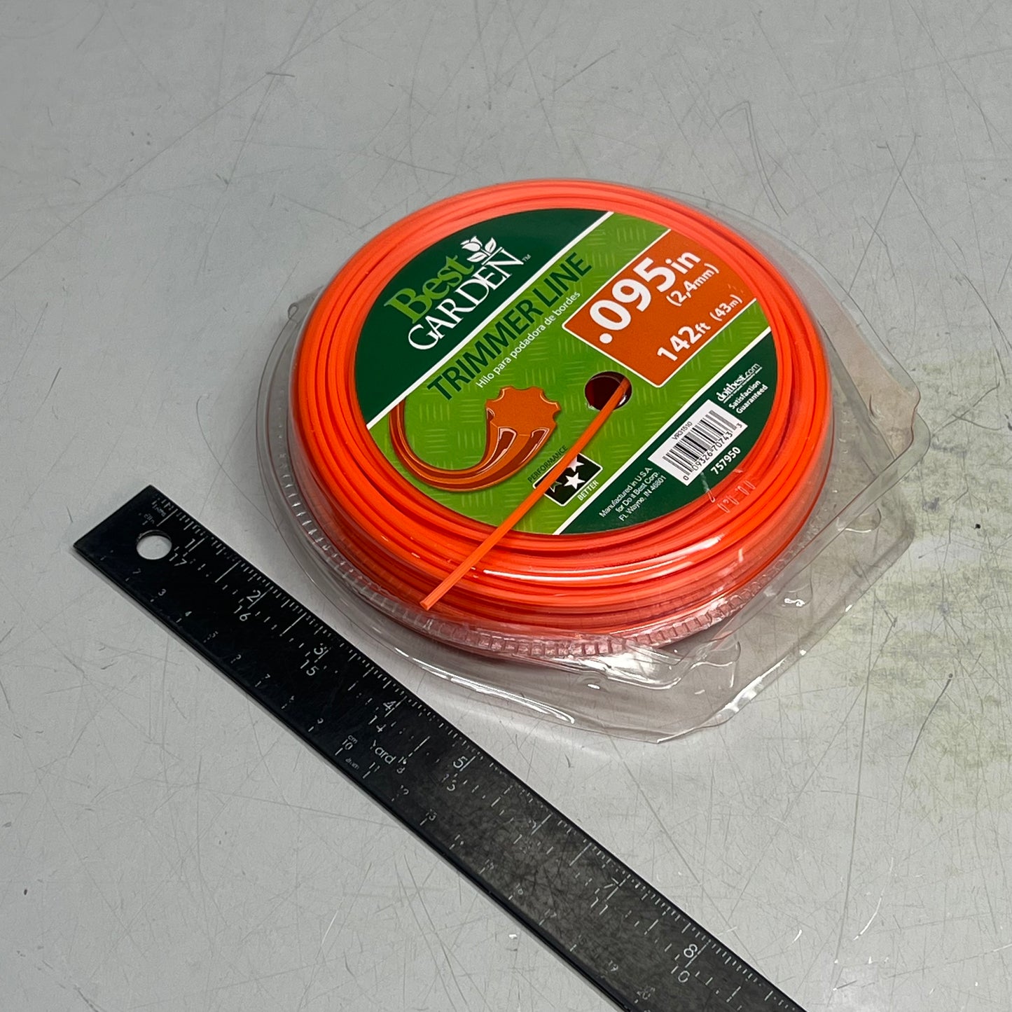 ZA@ BEST GARDEN (2 PACK) Trim Line 7-Point Star Shape .095"142' Bright Orange 757950