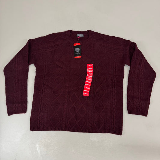 VINCE CAMUTO Cable Knit Sweater Women's Sz-XS Wine SC2895