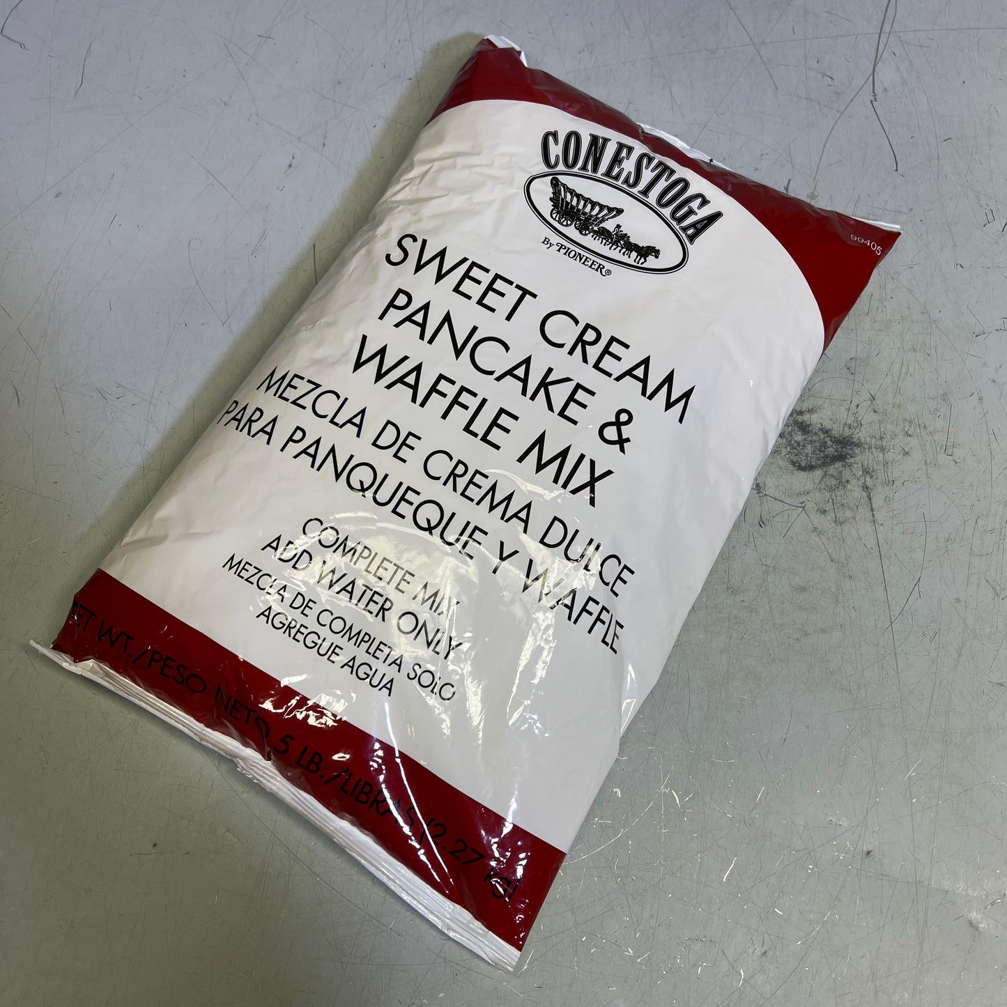 ZA@ ZA@PIONEER (2 PACK, 5 POUND EACH) Conestoga Sweet Cream Pancake & Waffle Mix White BB 08/25 D