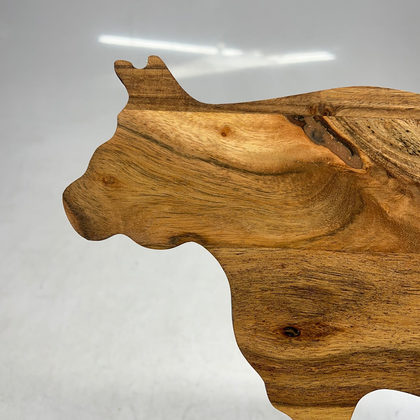 CREATIVE CO OP Acacia Wood Cow Shaped Cheese/cutting Board Natural  DG0078