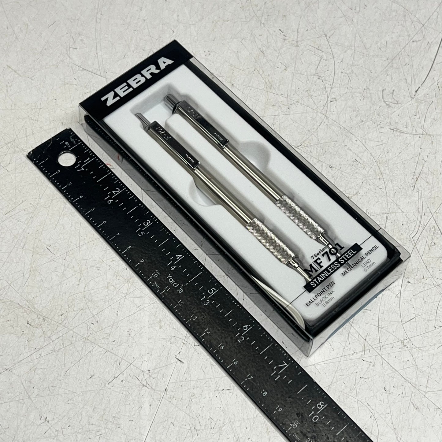ZEBRA M/f 701 Stainless Steel Mechanical Pencil & Ballpoint Pen Gift Set Silver