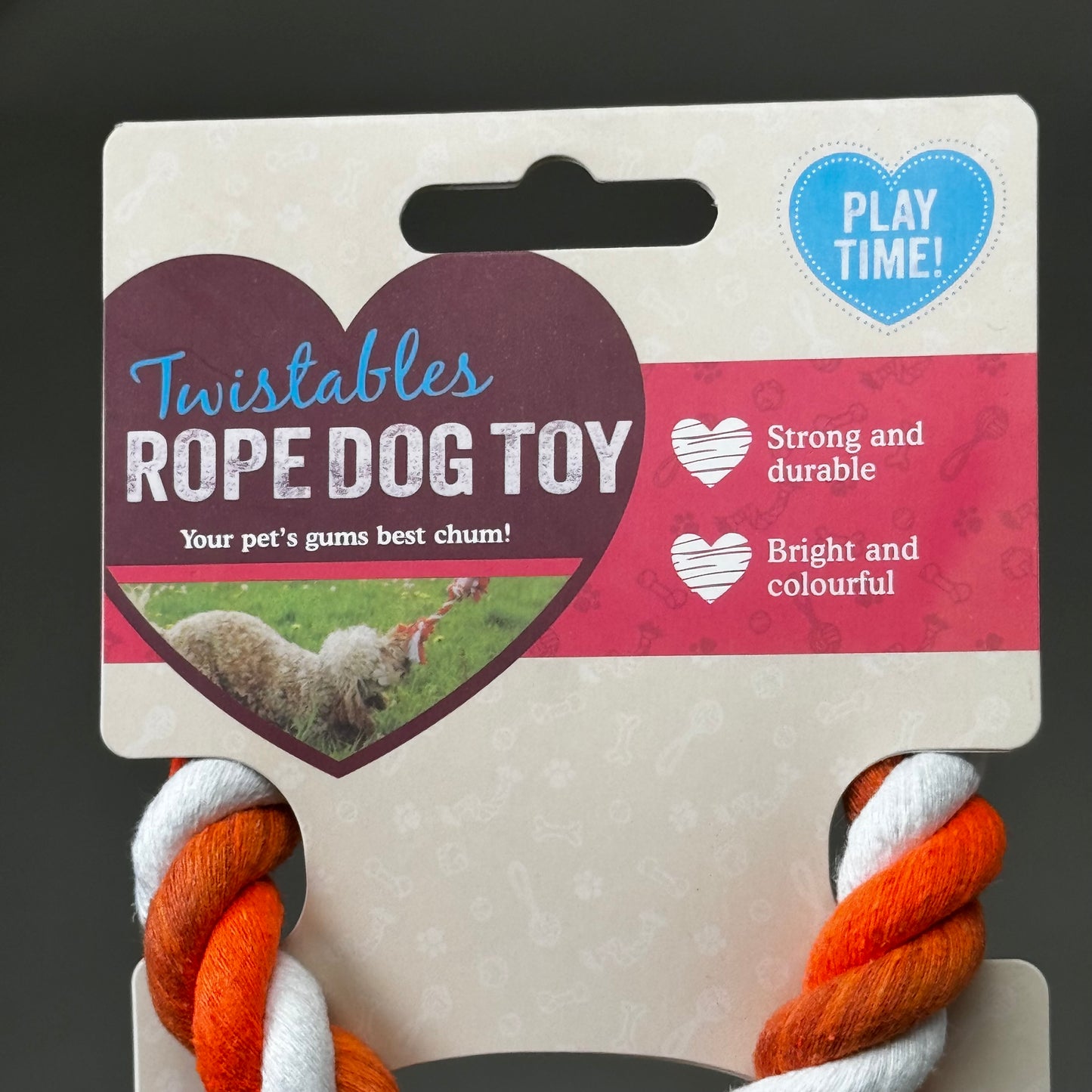 TWISTABLES (2 PACK!) Rope Dog Ball Toy 13" x 4" Orange M210920A12