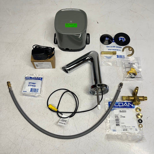 SLOAN Hardwired Powered Deck Mounted Mid Body Faucet  0.5 GPM Chrome ETF420-PLG