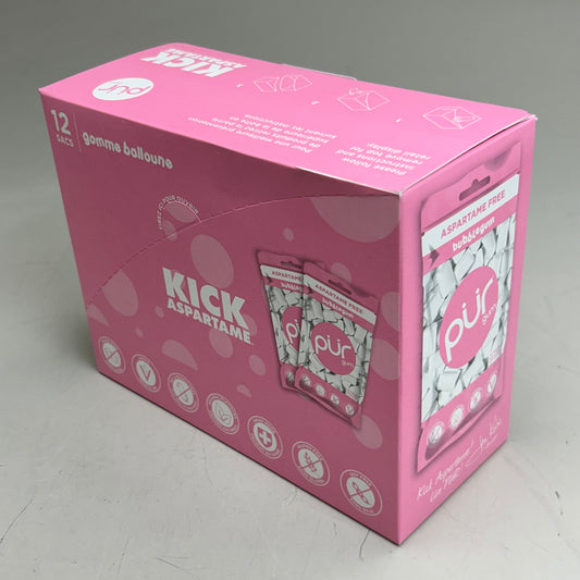 PUR (12 PACK, 55 Pieces Each) Sugar Free BubbleGum Flavored Chewing Gum