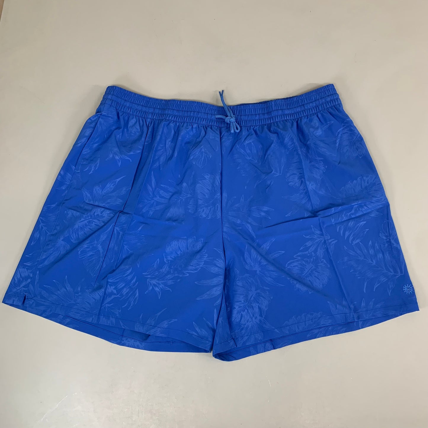 RAYA SUN Stretch Swim Style Shorts W/ Flower Design Women's 3X Blue/Gray