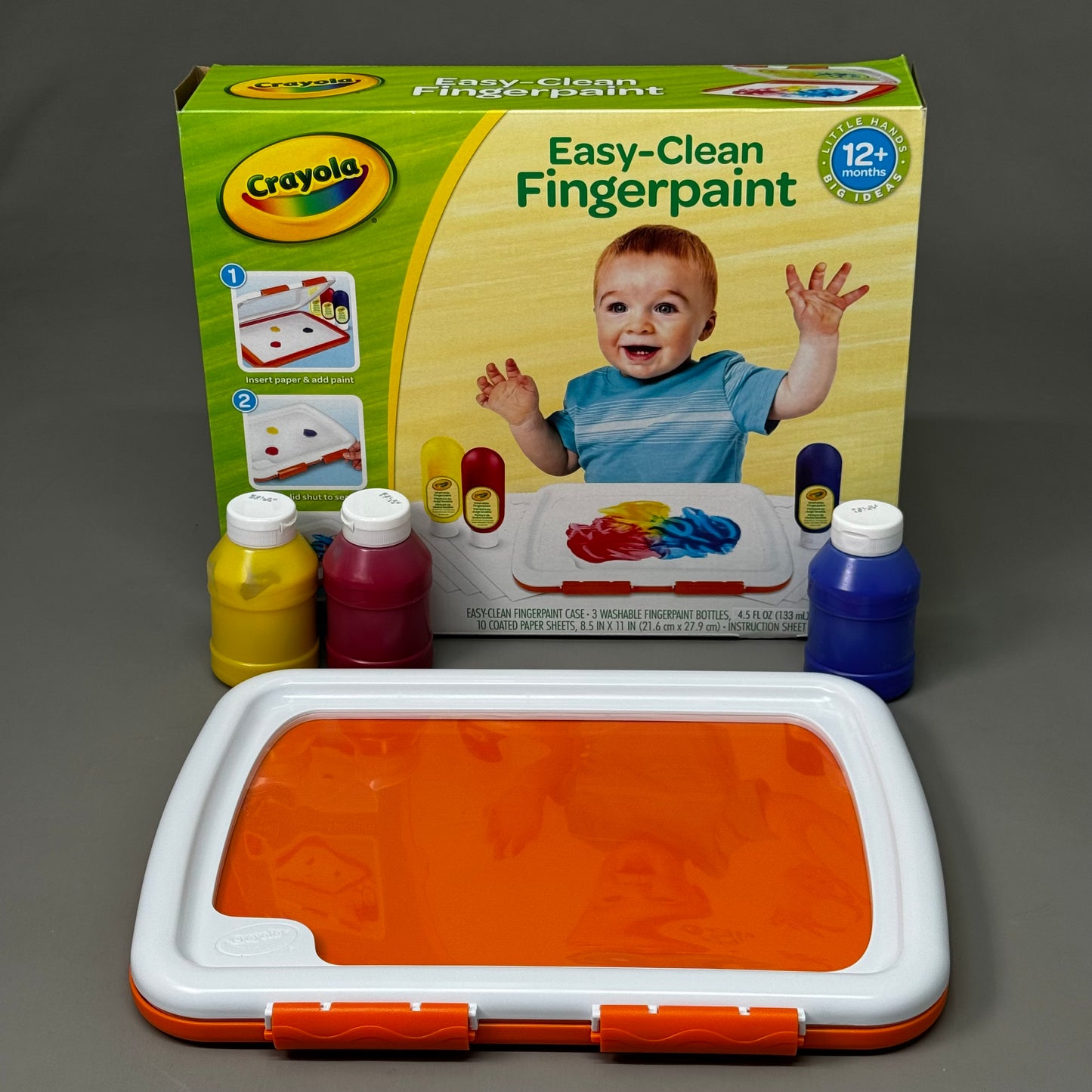 CRAYOLA (2 SETS) Easy Clean Finger Paint Set Station for 1 Year+ Safe & Non-Toxic J2K17