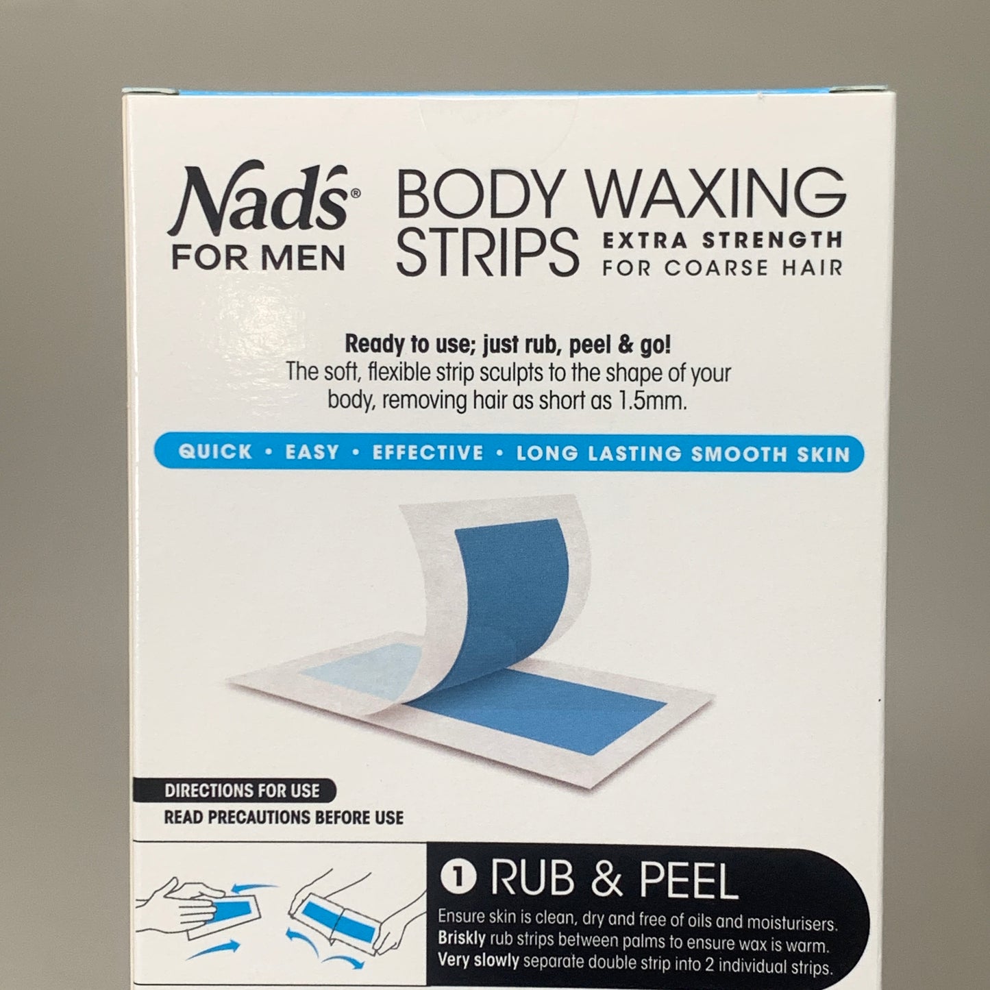 NADS 2 PK Mens Body Wax Strips for Course Male Hair 3494EN06