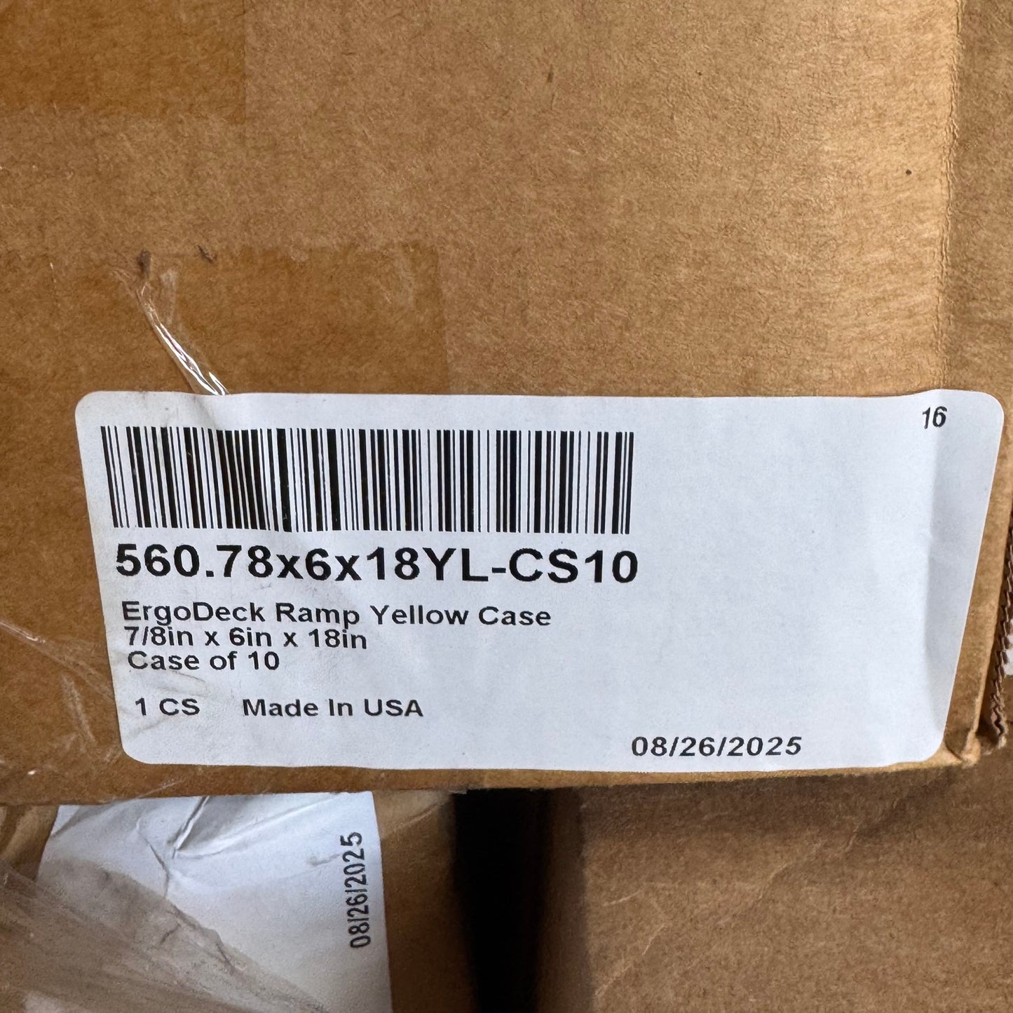 ERGO DECK (10 PACK) Ramp Yellow Case Sz 7/8" x 6" x 18", 560.78X6X18YL-CS10