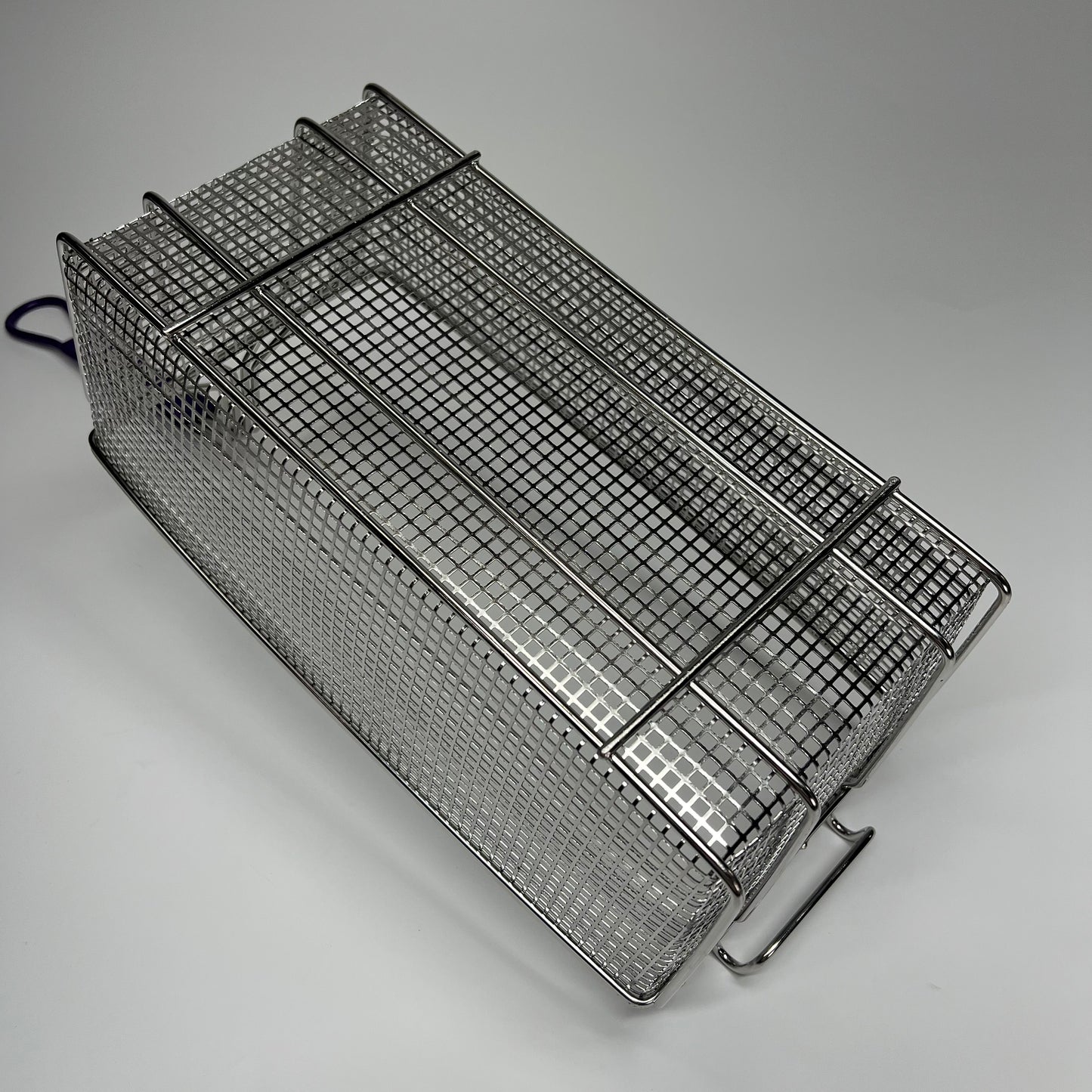 ZA@ TWENTY FOUR 7 GLOBAL SOLUTIONS  (2 PACK) Rectangle Fry Basket W/ Silicone Handle  15.5"x8.215"x5.75" Chrome/Purple 4054