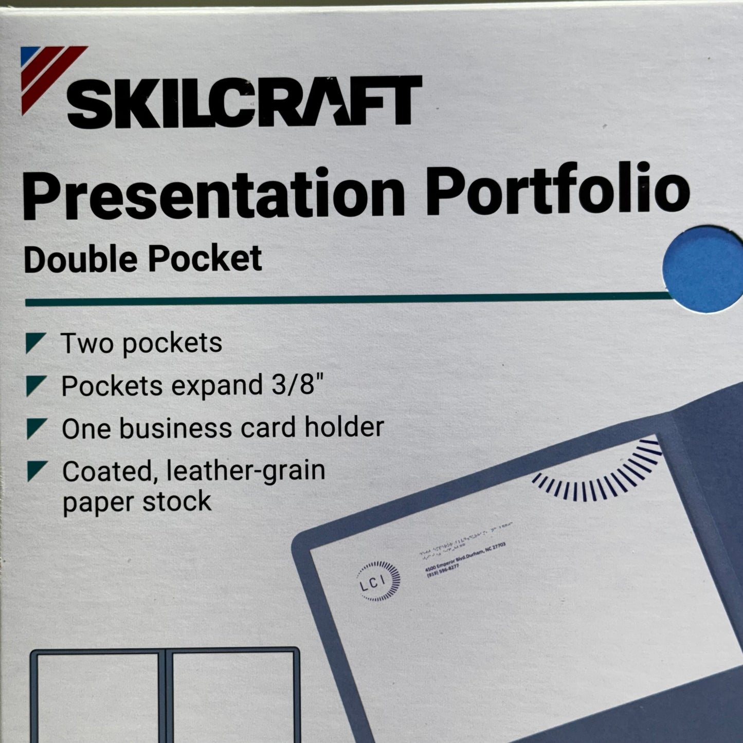 SKILCRAFT (25 PACK) Twin Pocket Portfolios, 30% Recycled 9.5"W x 11.5"L Light Blue NC27703