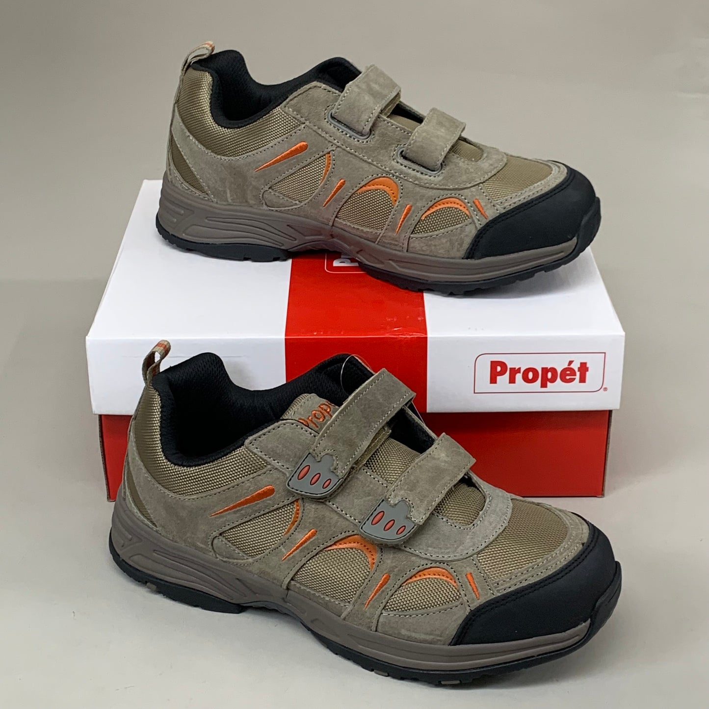 PROPET Connelly Strap Sneaker Shoes M(D) Men's SZ 9.5 Gunsmoke/Orange M5502GUO-M-09H