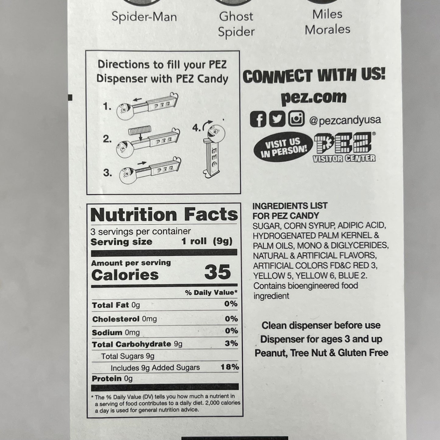 PEZ (12 PACK) Spiderman Charactors Candy Dispensers W/ Candy 079116 BB 01/31