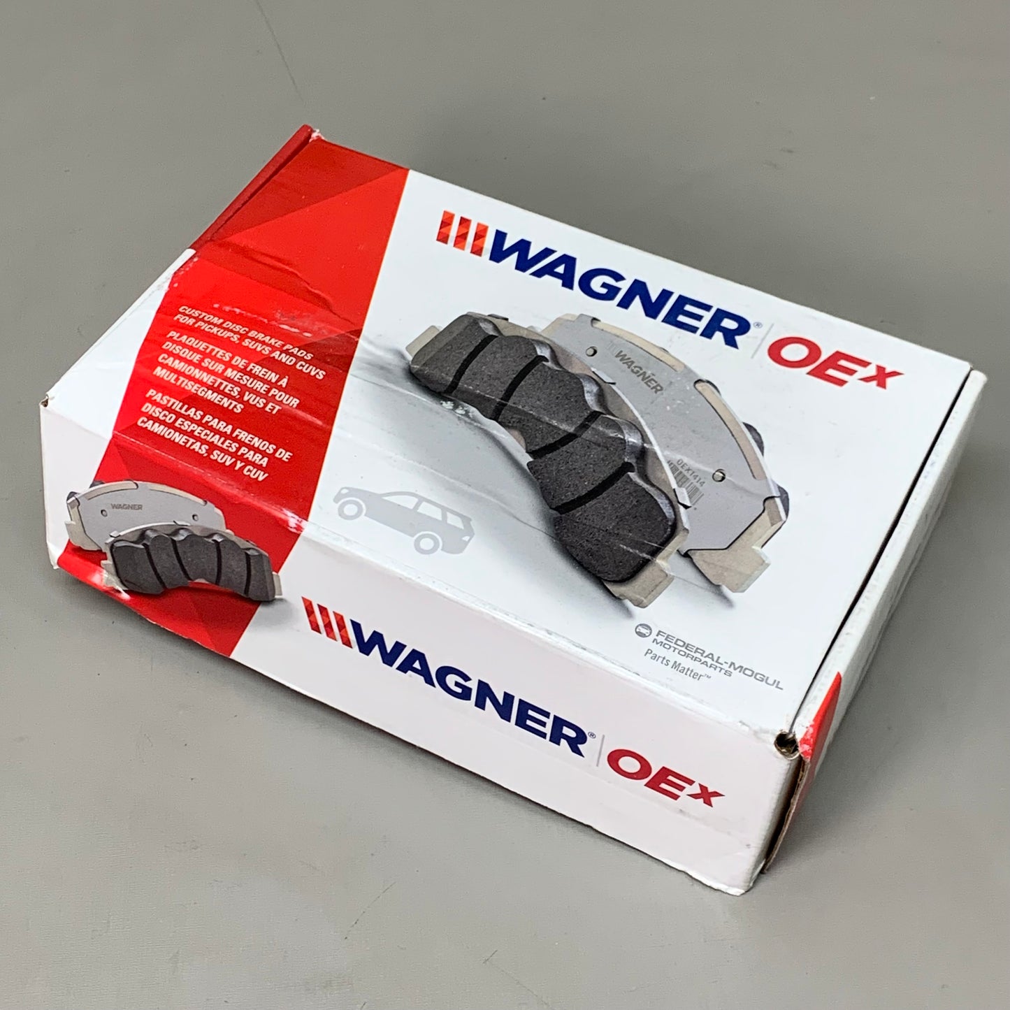 WAGNER OEx Ceramic Disc Brake Pad Set 6 1/2" x 2 1/2" Grey OEX1401