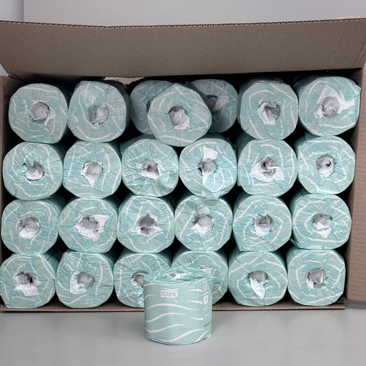 ZA@ TORK(96 ROLLS)Absorbent Bath Tissue Roll 2-Ply White 500 Sheets Per Roll TM1616S (The Box Is Damaged)