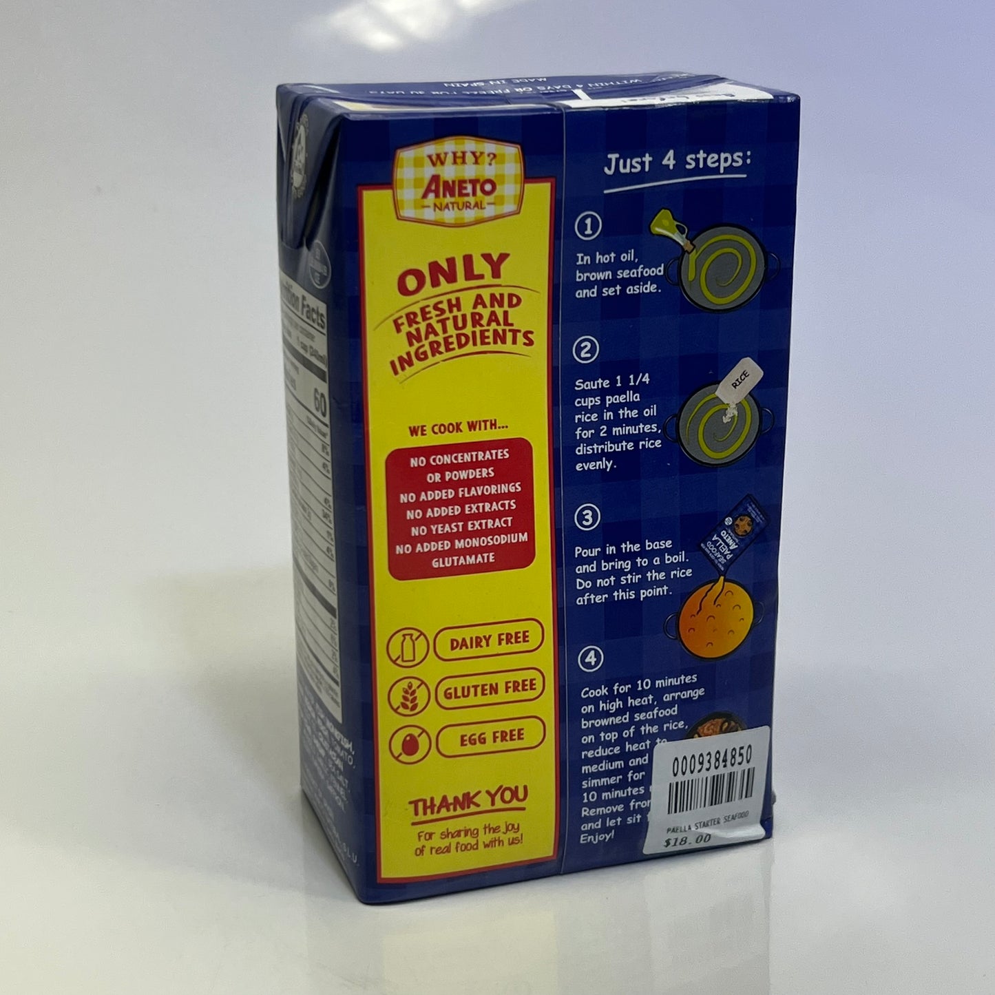 ZA@ ANETO (6 PACK) Seafood Paella Base 1 L BB 11/26 C