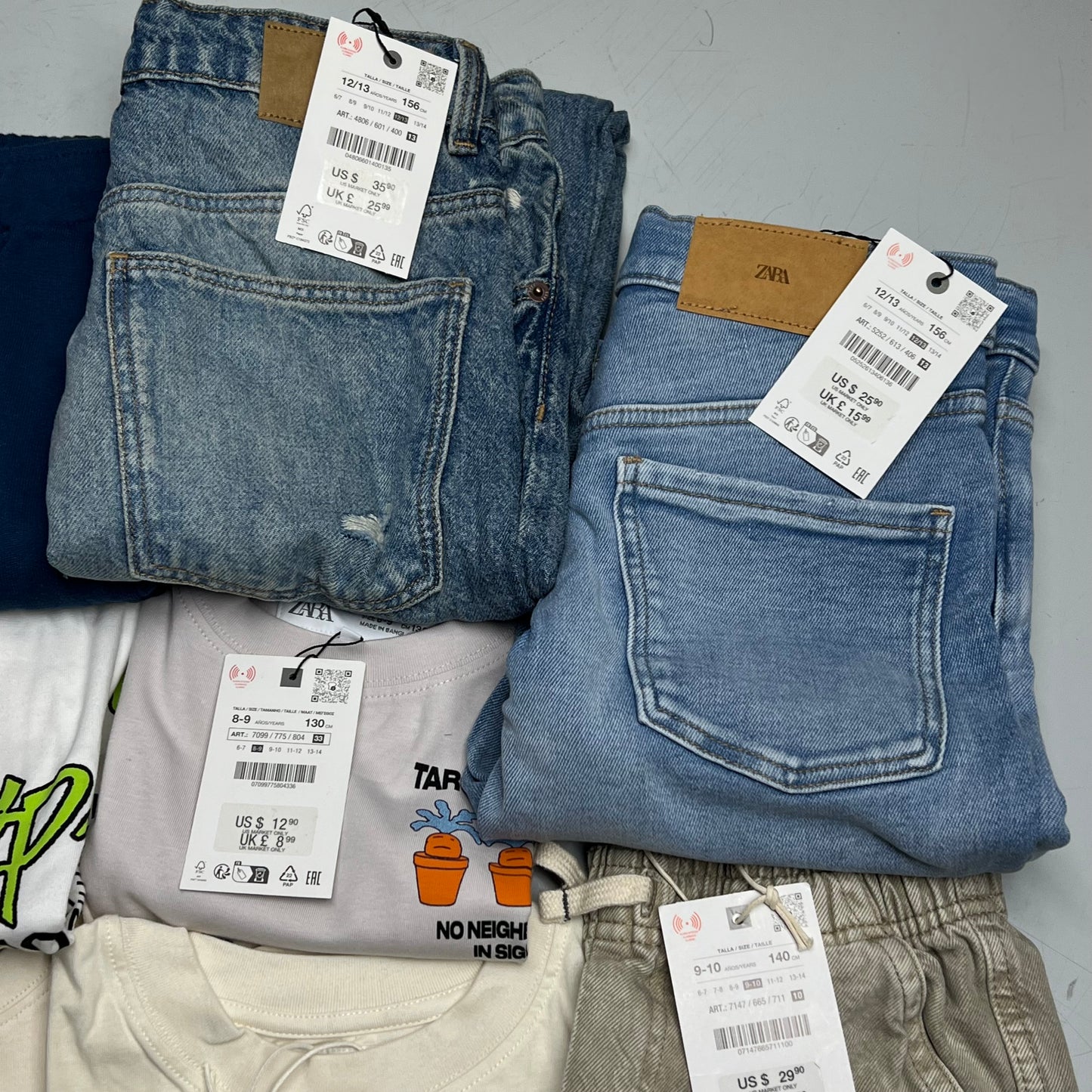 ZA@ ZARA Lot of  Kids Clothing Tee-Shirts, Jeans & Shorts Boy's Assorted Sizes