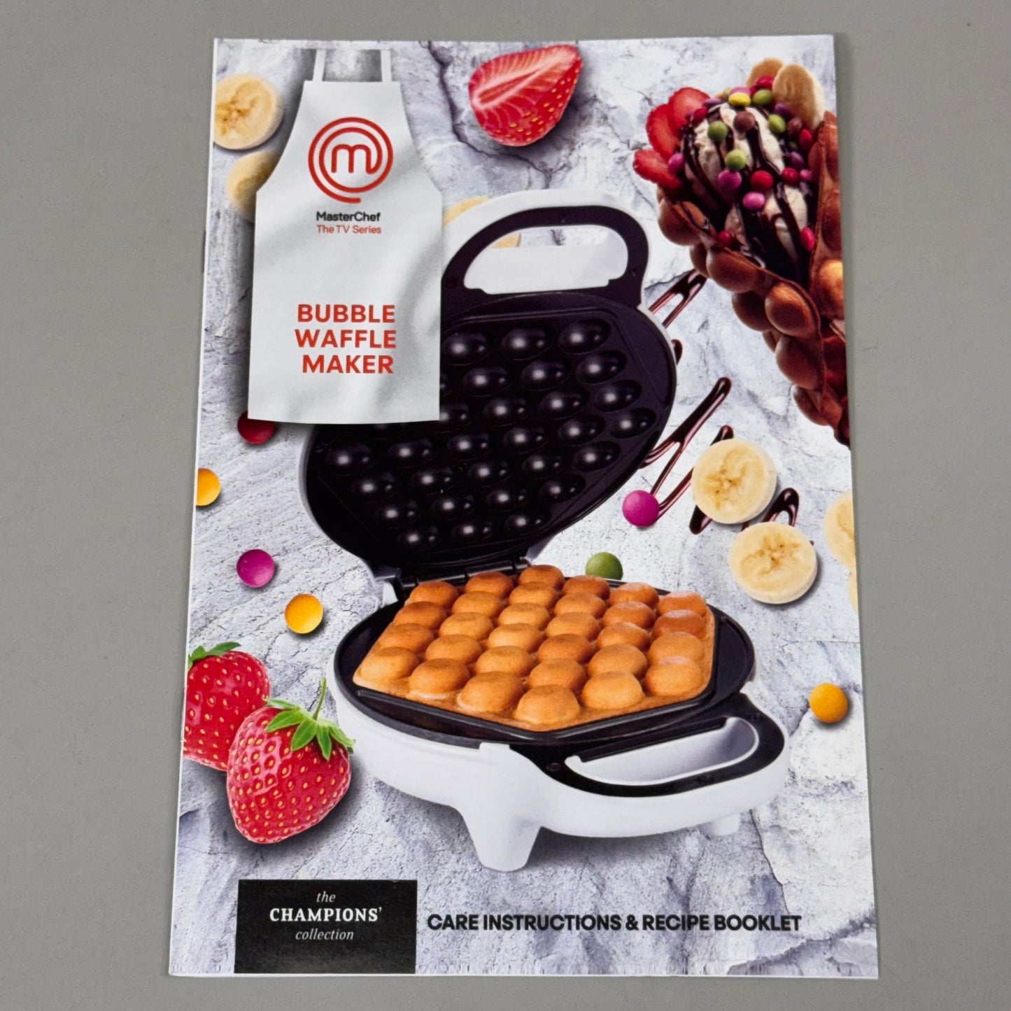 MASTER CHEF Bubble Waffle Maker Non-Stick Coating 12" x 9.5" White MTF-BWW-696