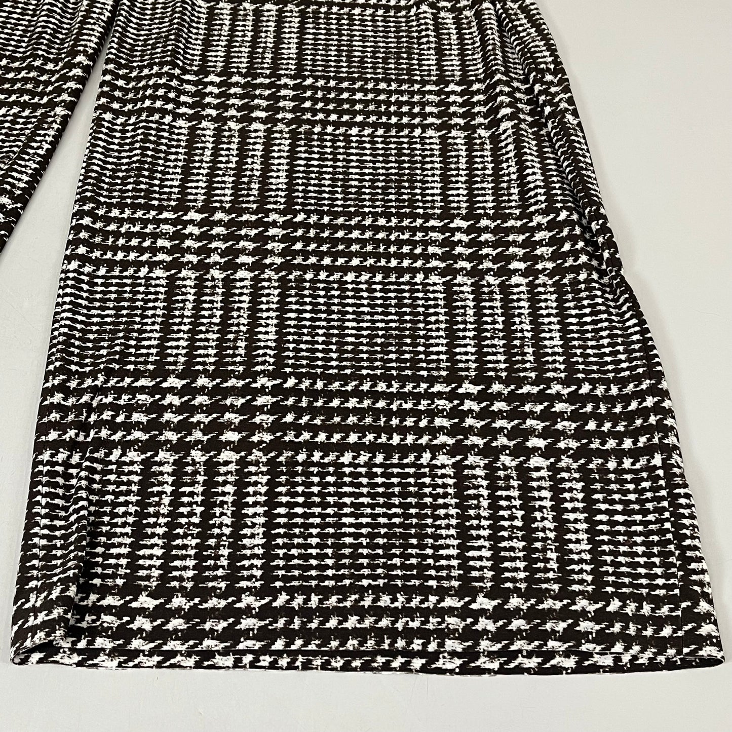 NORMA KAMALI High Waist Pleat Pant Women's Sz XXS/28 Chocolate Glenn Plaid Tweed